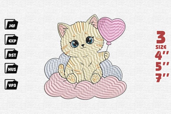 Cute Kitten Balloon Embroidery Review