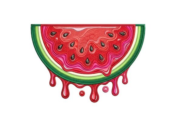 Dripping Watermelon Embroidery PNG Review
