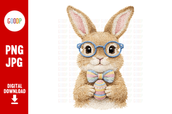 Easter Bunny Embroidery Glasses PNG Review