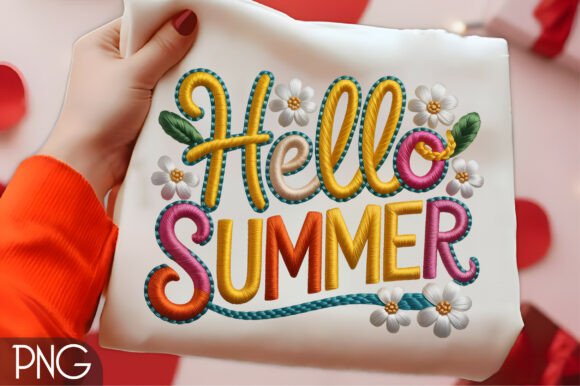 Hello Summer Floral Embroidery PNG Art Review