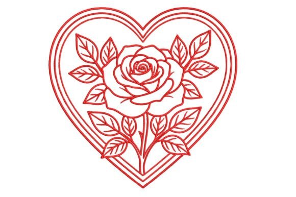 Rose Heart Outline Embroidery Design Review