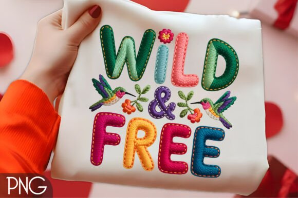 Wild and Free Embroidery PNG Design Review